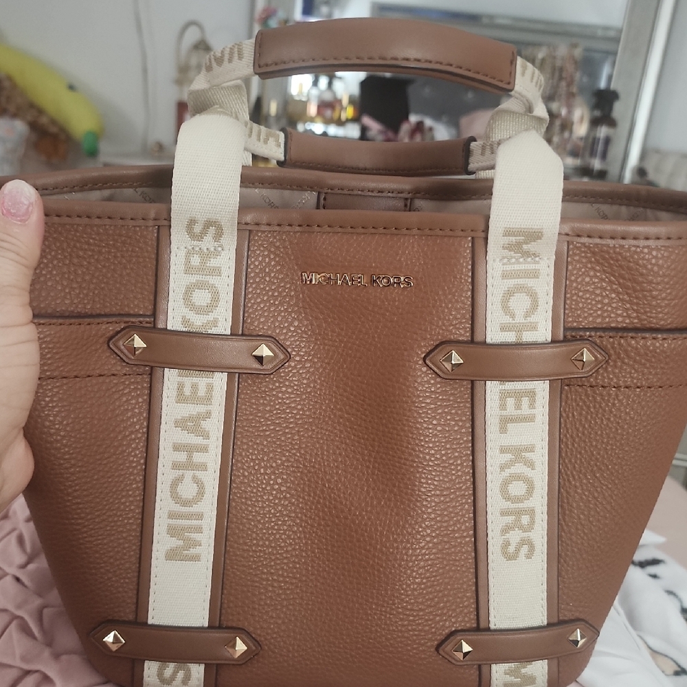 Michael Kors Tan and Cream Tote Bag With Dustbag
